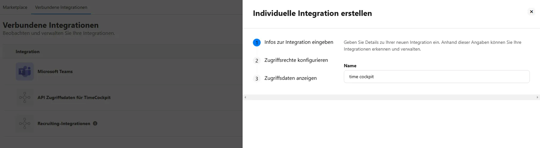 Creating integration
