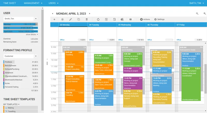 time cockpit screenshot