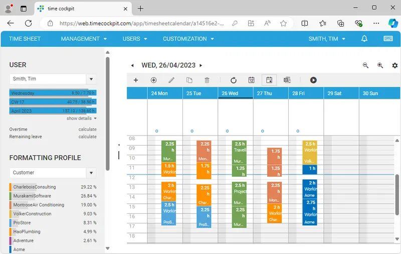 time cockpit screenshot